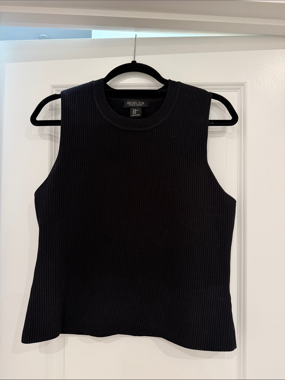 Rachel Zoe Black Sleeveless Mock Neck Knit Top XL